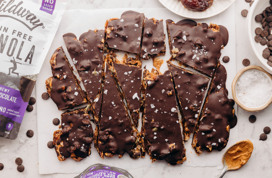 Dark Chocolate Sea Salt Granola Date Bark