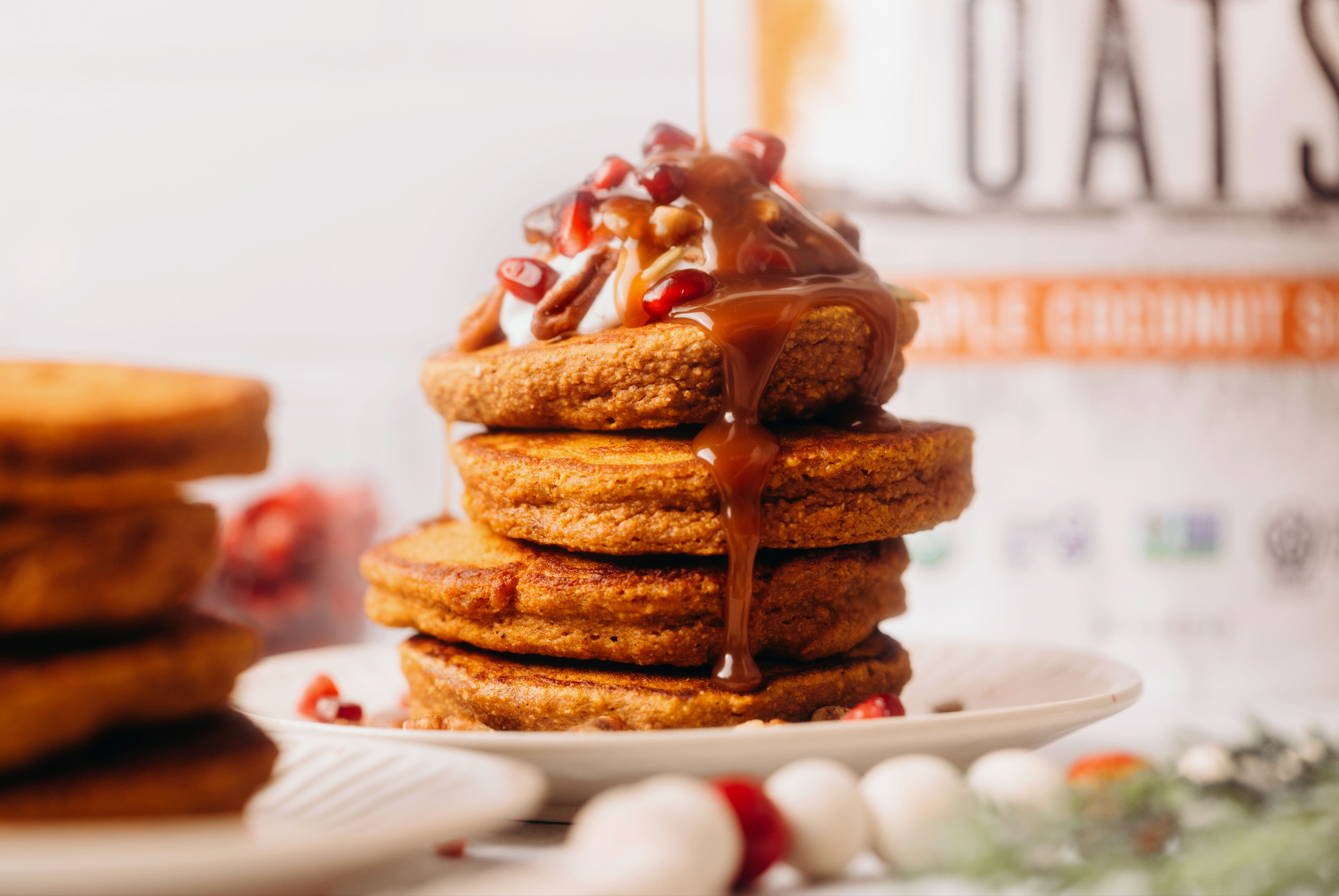 Maple Coconut Sugar Oat Pancakes