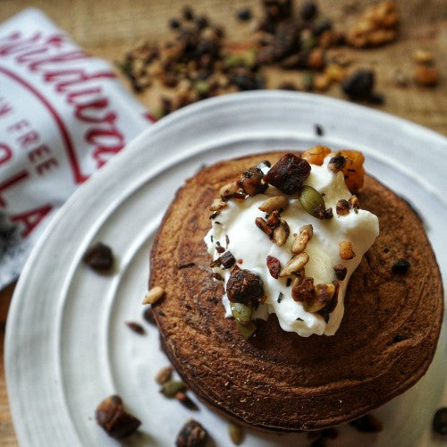 grain-free chocolate peppermint pancakes