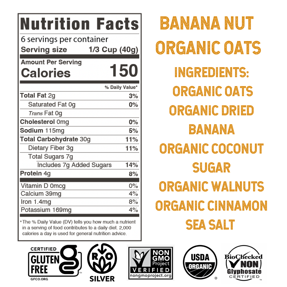 Organic Planet Friendly Oats- Banana Nut