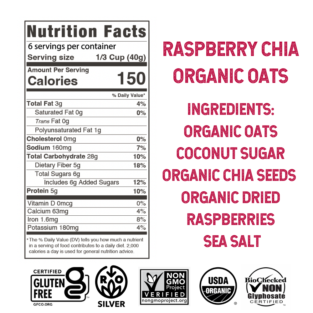 Organic Planet Friendly Oats- Raspberry Chia