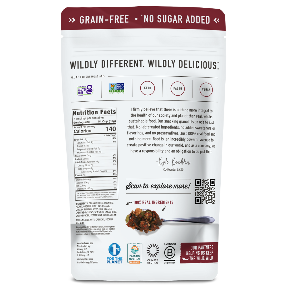 Grain-free Granola: Dark Chocolate Peppermint Bark, 8oz