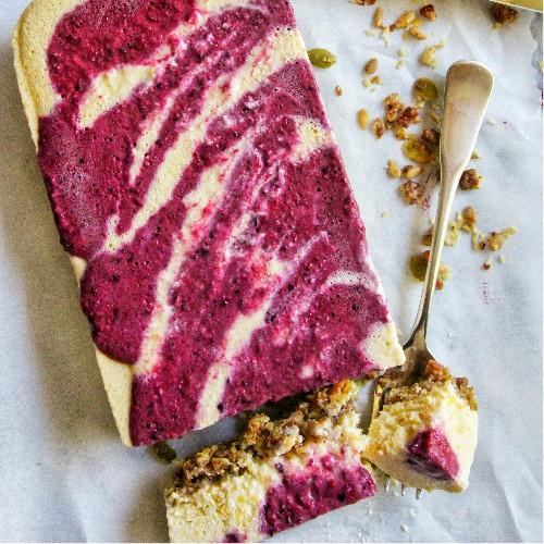 No added sugar dessert recipe - Fruity Swirl Cashew Cheesecake