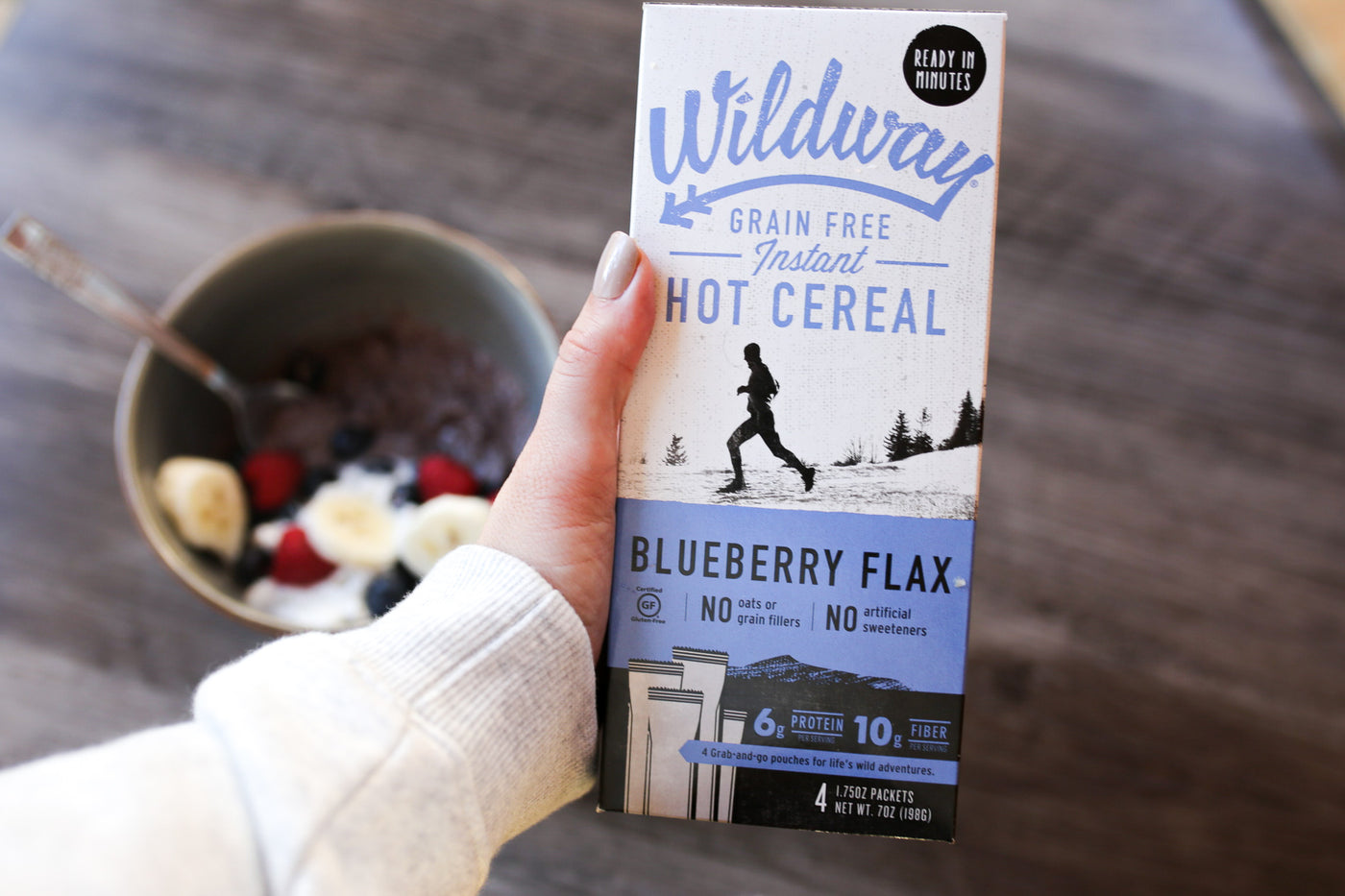 Grain-free Instant Keto Hot Cereal: Blueberry Flax, 7oz