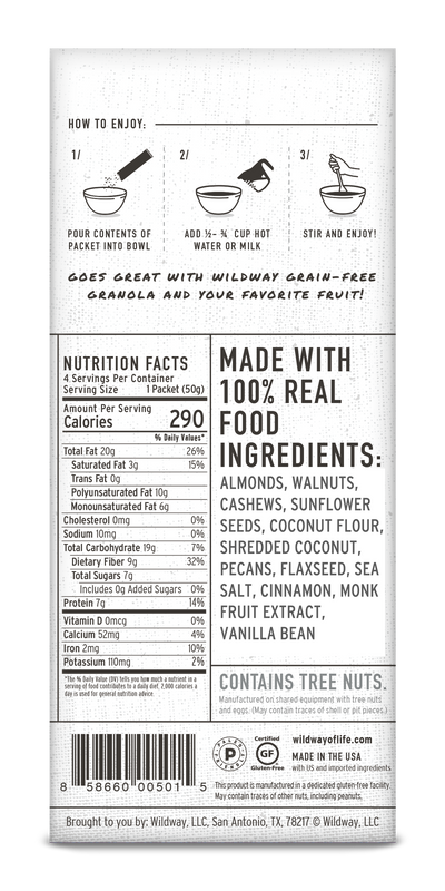 Grain-free Instant Keto Hot Cereal: Original, 7oz