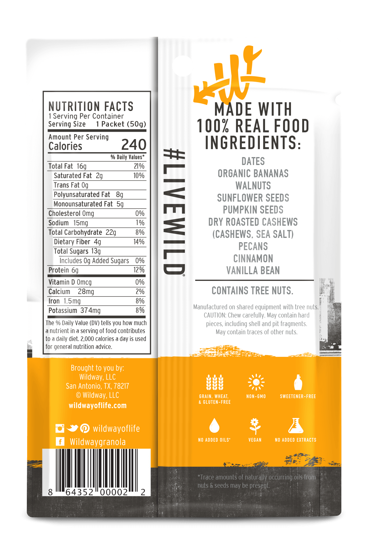Grain free Granola Snack Pack - Banana Nut