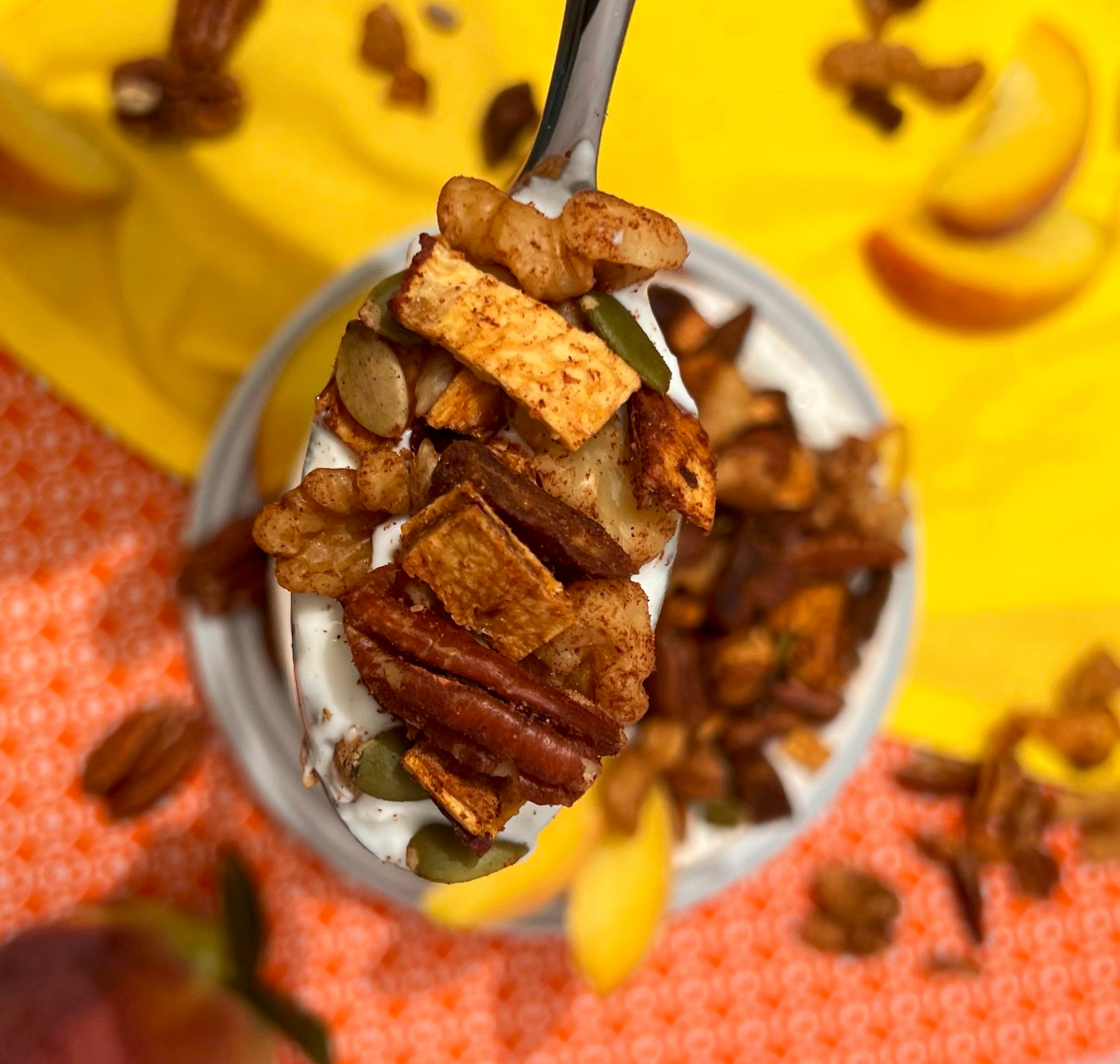 Soft and chewy Peach Pecan Grain Free Granola